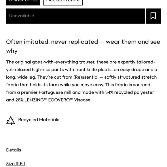 Aritzia Black Trousers the effortless pant high rise wide leg (re)essential - Picture 5 of 9